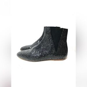 Loewe Black Sequin Chelsea Ankle Boots 38